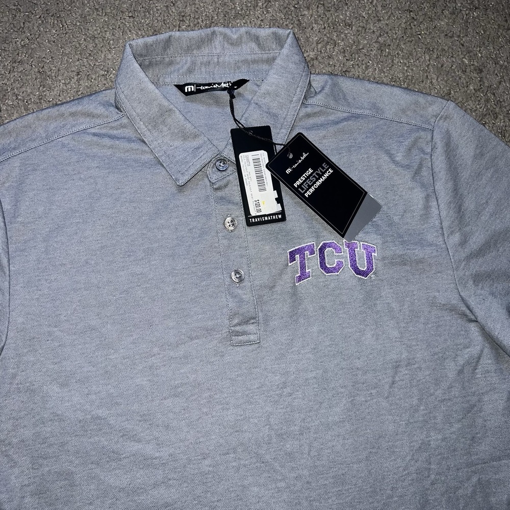NWT Travis Mathew‎ TCU Horned Frogs Performance Pima Golf Polo Men's Small $120